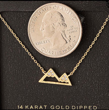 Load image into Gallery viewer, 14K Gold Dipped CZ Mini Mountain Necklace