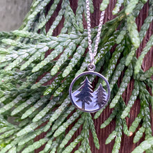 Load image into Gallery viewer, pine trees with mountain necklace