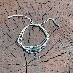 Silver Tree of Life Beaded Bracelet